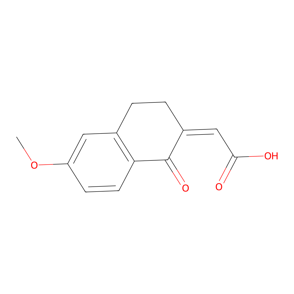 2-(6-Methoxy-1-oxo-3,4-dihydronaphthalen-2-ylidene)acetic acid molecular structure, CAS 13587-70-7
