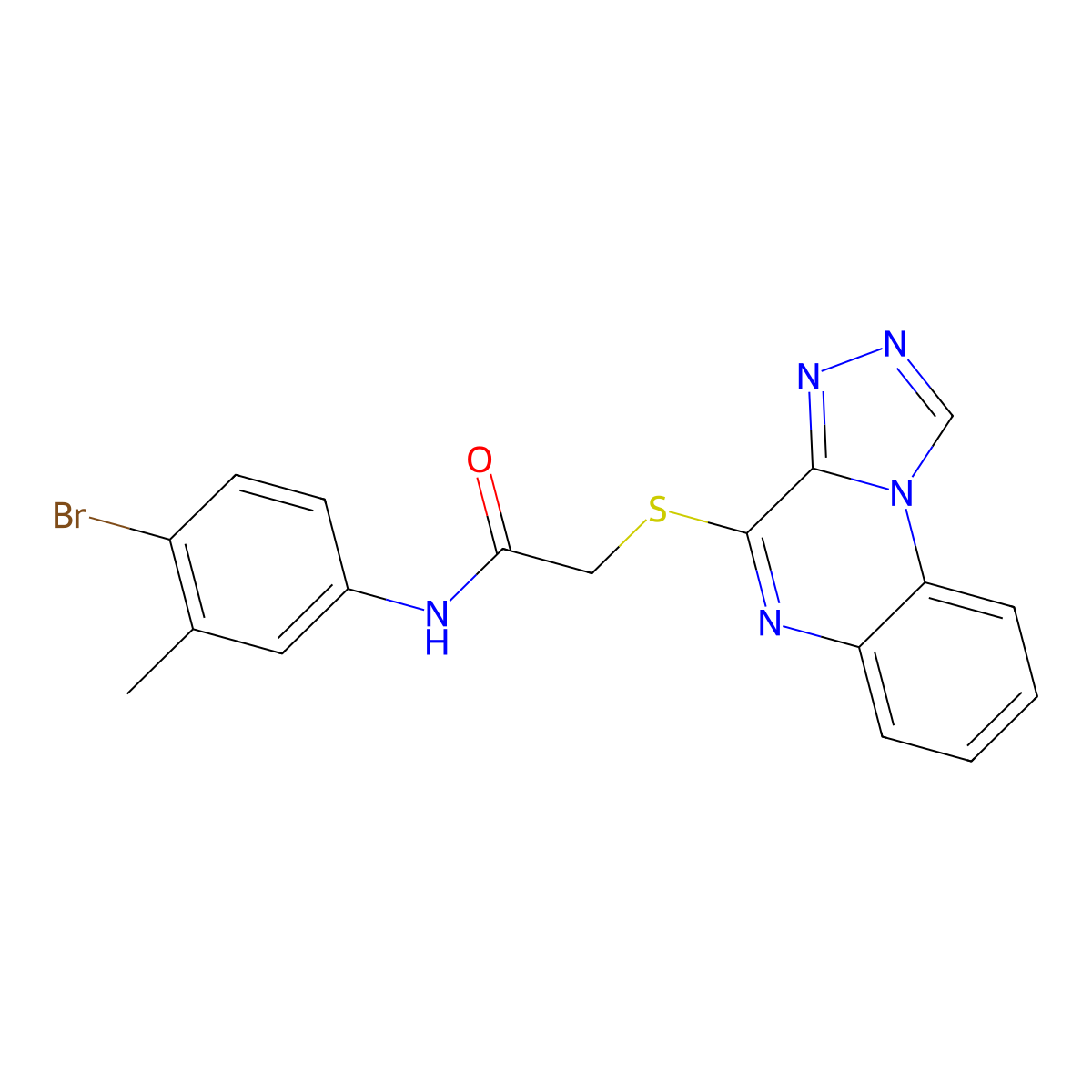 2-([1,2,4]triazolo[4,3-a]quinoxalin-4-ylthio)-N-(4-bromo-3-methylphenyl)acetamide molecular structure, CAS 1358707-33-1