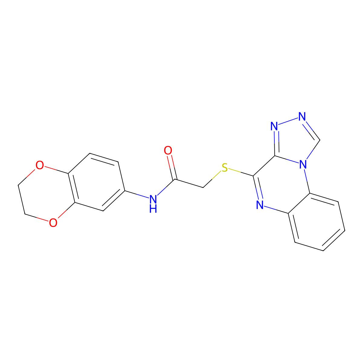 N-(2,3-Dihydro-1,4-benzodioxin-6-YL)-2-{[1,2,4]triazolo[4,3-A]quinoxalin-4-ylsulfanyl}acetamide molecular structure, CAS 1358707-40-0