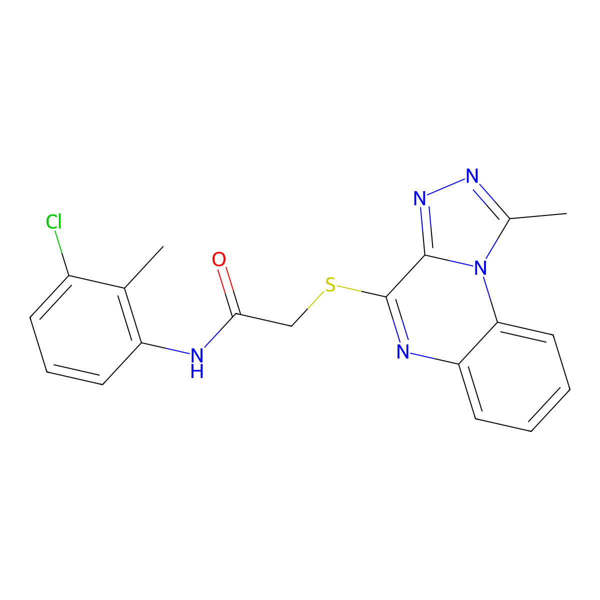 N-(3-Chloro-2-methylphenyl)-2-({1-methyl-[1,2,4]triazolo[4,3-A]quinoxalin-4-YL}sulfanyl)acetamide molecular structure, CAS 1358707-68-2
