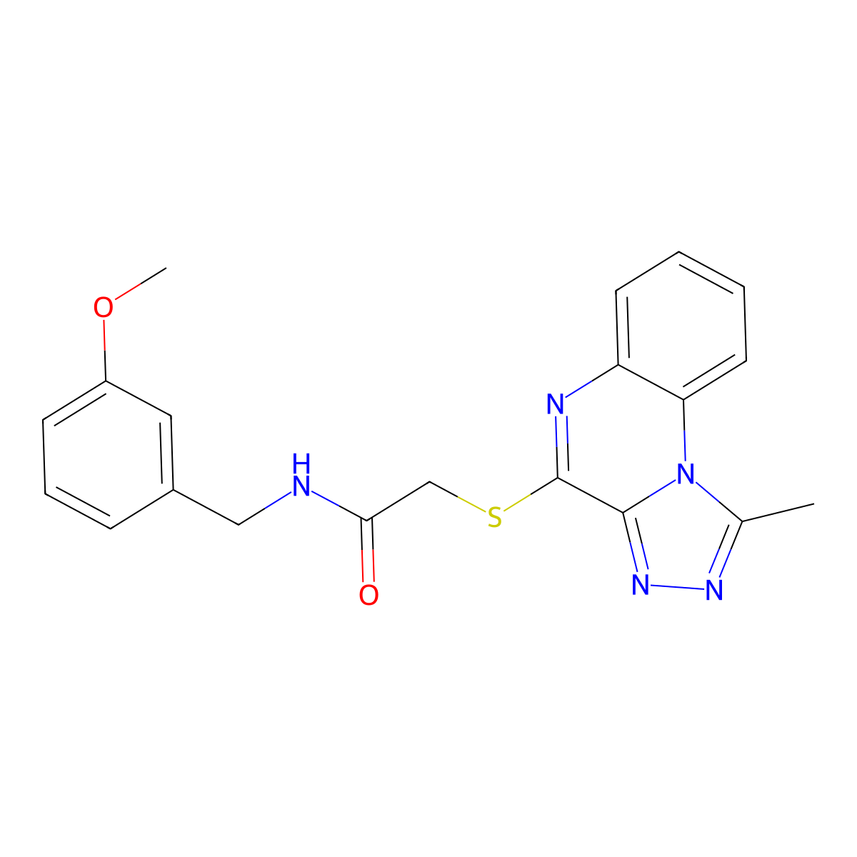 N-(3-methoxybenzyl)-2-((1-methyl-[1,2,4]triazolo[4,3-a]quinoxalin-4-yl)thio)acetamide molecular structure, CAS 1358707-84-2