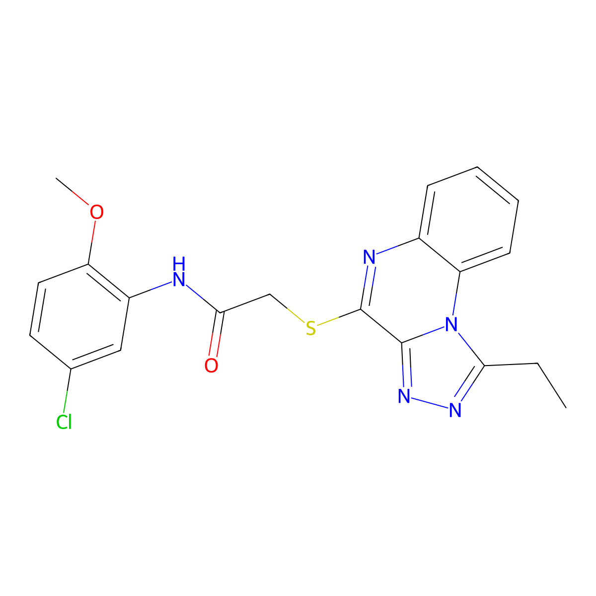 N-(5-chloro-2-methoxyphenyl)-2-((1-ethyl-[1,2,4]triazolo[4,3-a]quinoxalin-4-yl)thio)acetamide molecular structure, CAS 1358708-03-8