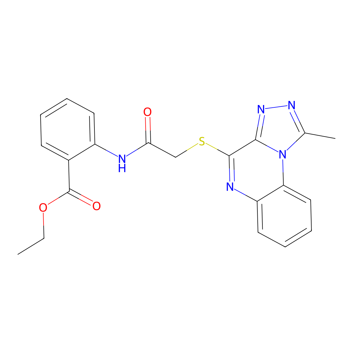 Ethyl 2-({[(1-methyl[1,2,4]triazolo[4,3-a]quinoxalin-4-yl)thio]acetyl}amino)benzoate molecular structure, CAS 1358708-07-2