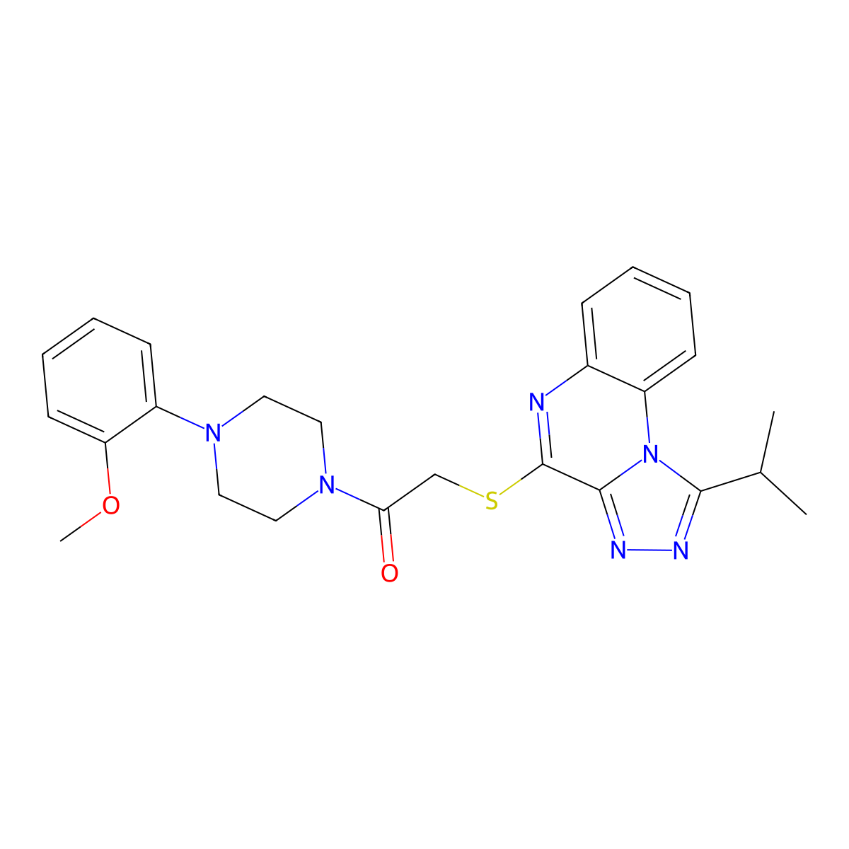 1-Isopropyl-4-({2-[4-(2-methoxyphenyl)piperazin-1-yl]-2-oxoethyl}thio)[1,2,4]triazolo[4,3-a]quinoxaline molecular structure, CAS 1358708-16-3