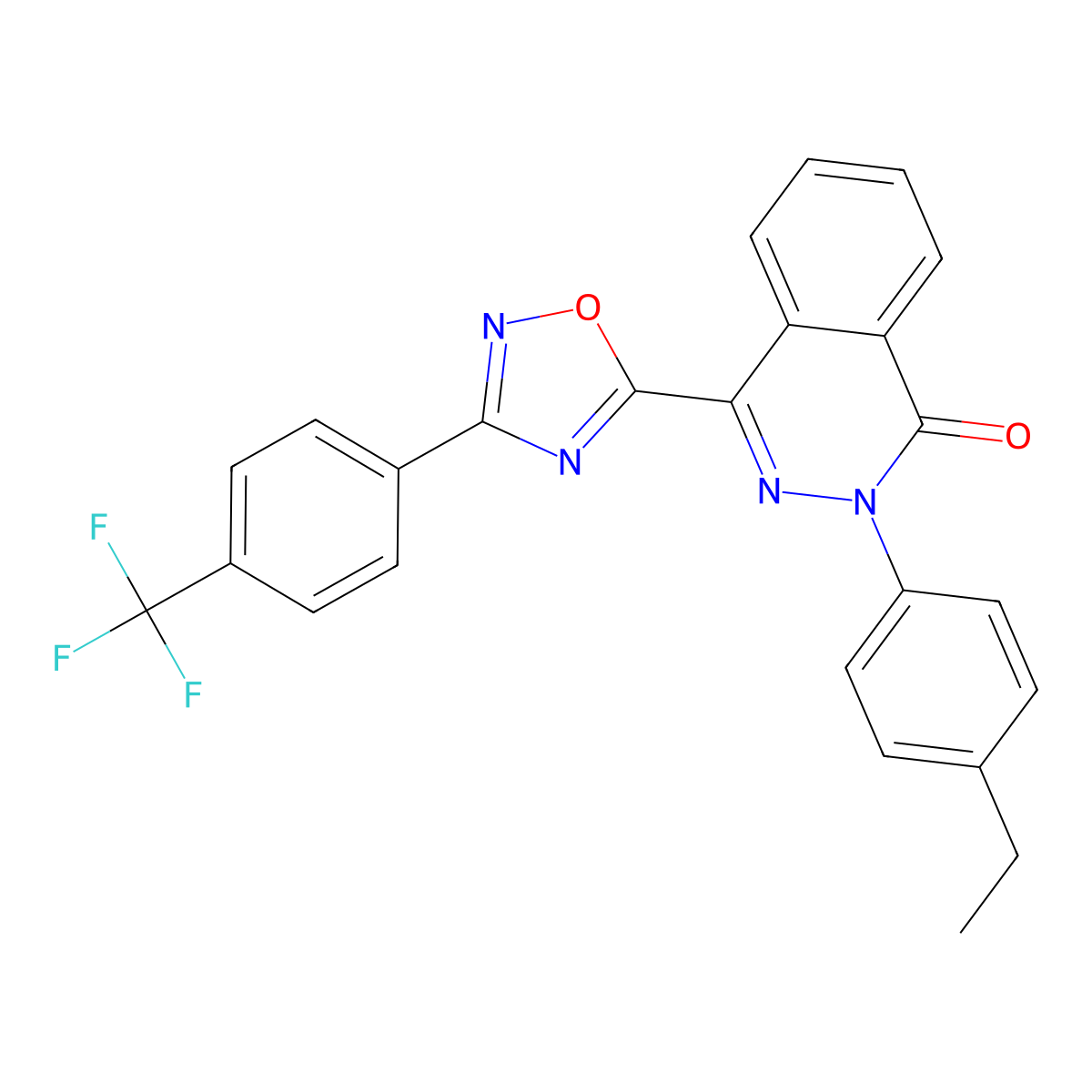 2-(4-ethylphenyl)-4-{3-[4-(trifluoromethyl)phenyl]-1,2,4-oxadiazol-5-yl}phthalazin-1(2H)-one molecular structure, CAS 1358708-65-2