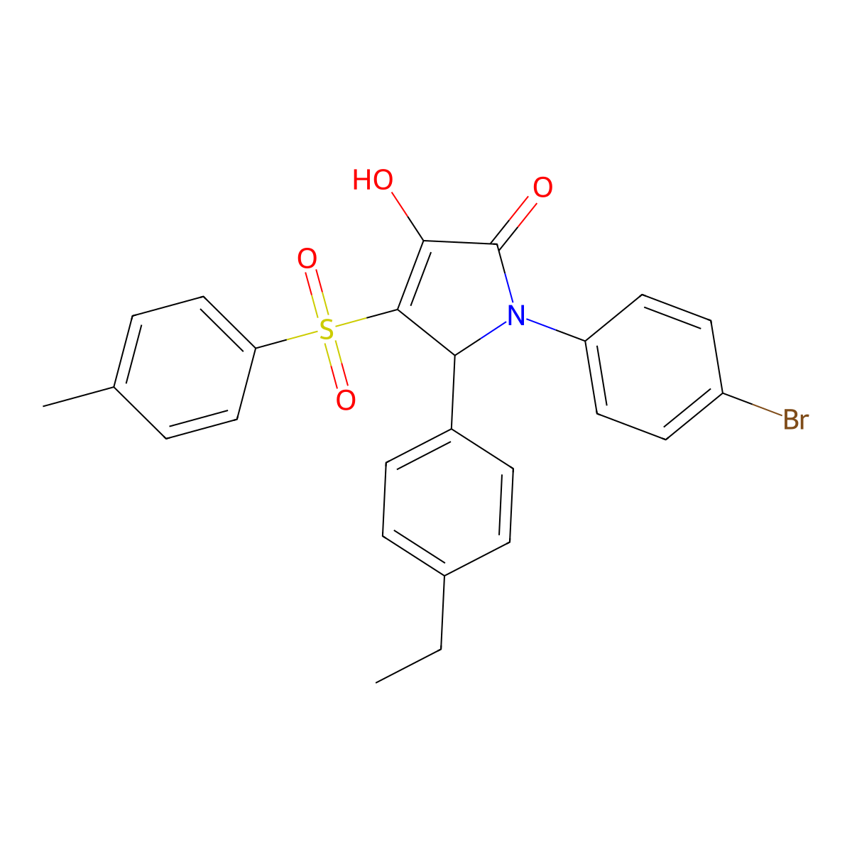 1-(4-bromophenyl)-5-(4-ethylphenyl)-3-hydroxy-4-tosyl-1H-pyrrol-2(5H)-one molecular structure, CAS 1358718-19-0