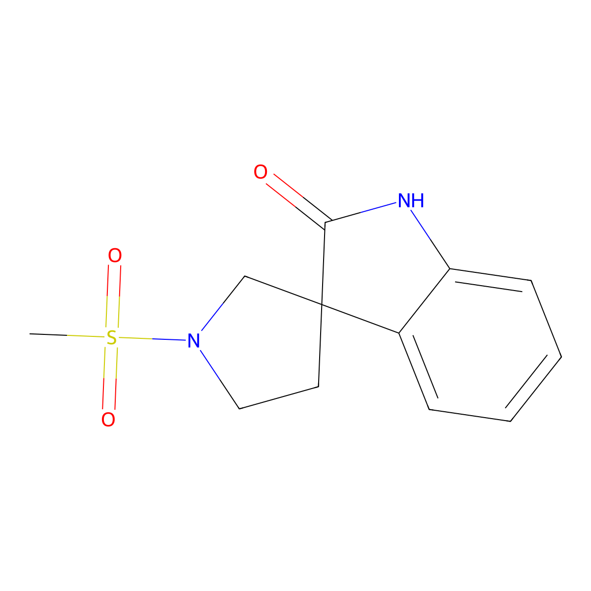 1'-(Methylsulfonyl)spiro[indoline-3,3'-pyrrolidin]-2-one molecular structure, CAS 1358718-24-7