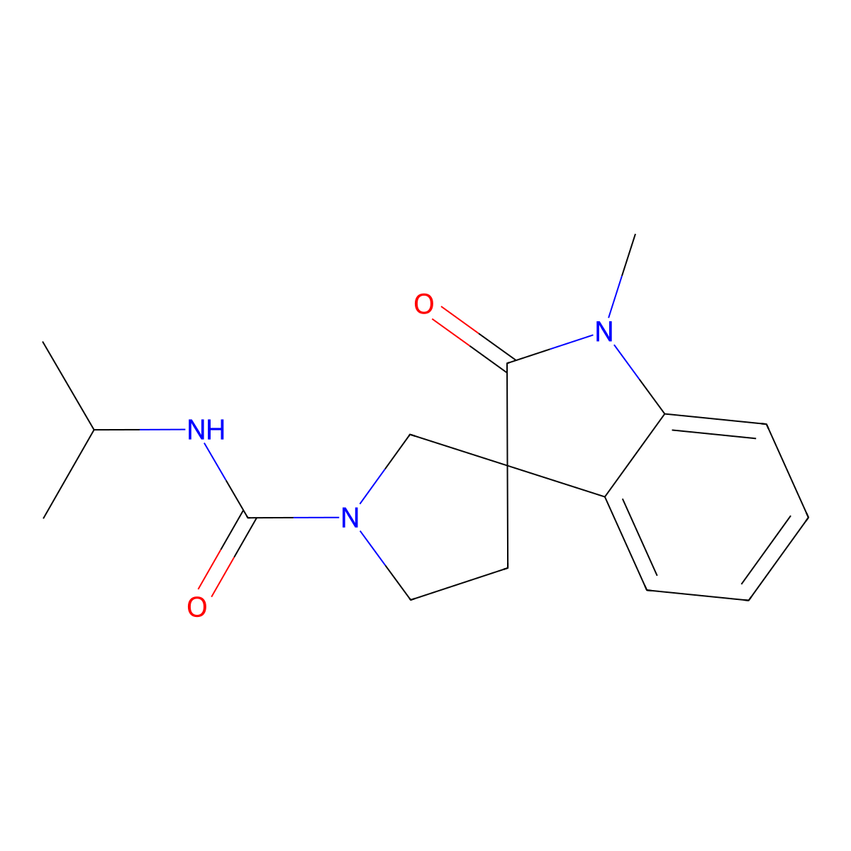 N-Isopropyl-1-methyl-2-oxospiro[indoline-3,3'-pyrrolidine]-1'-carboxamide molecular structure, CAS 1358719-49-9