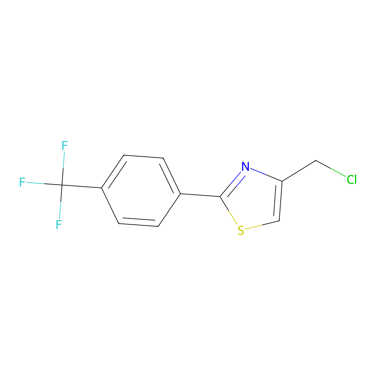 4-(Chloromethyl)-2-[4-(trifluoromethyl)phenyl]-1,3-thiazole molecular structure, CAS 135873-35-7