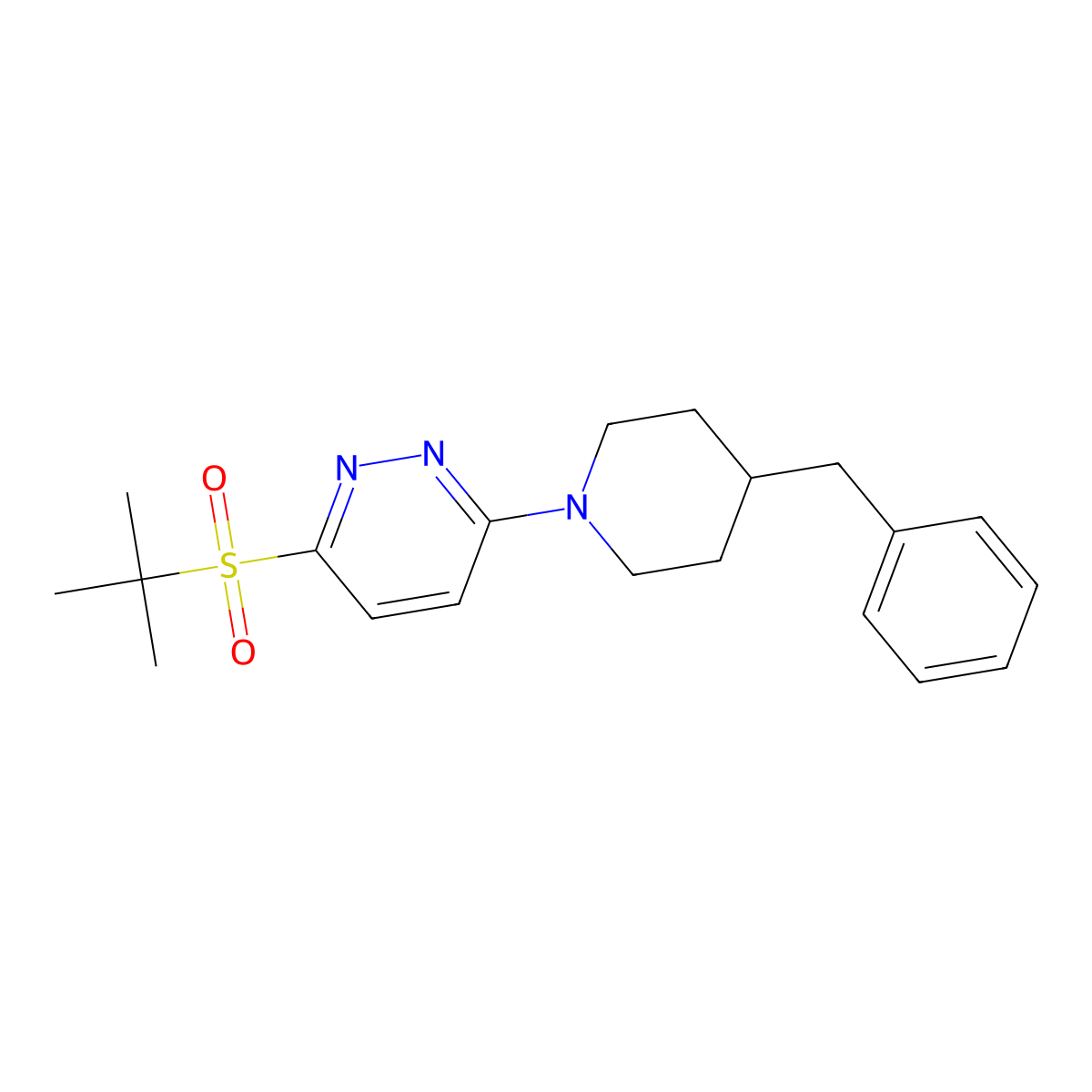 3-(4-Benzylpiperidin-1-YL)-6-(2-methylpropane-2-sulfonyl)pyridazine molecular structure, CAS 1358738-78-9