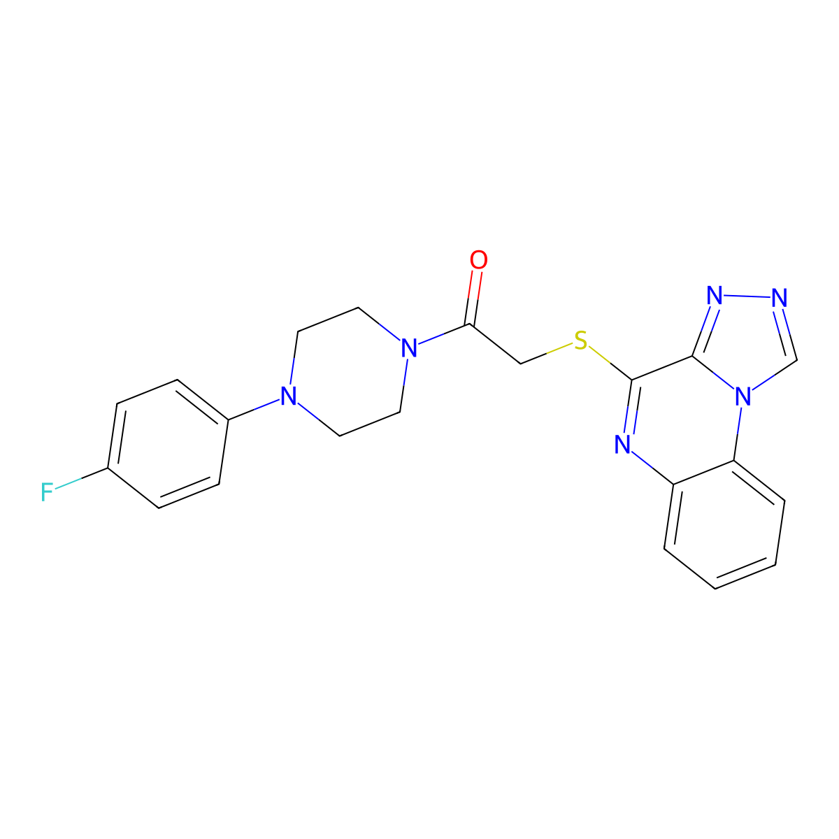 2-([1,2,4]Triazolo[4,3-a]quinoxalin-4-ylthio)-1-(4-(4-fluorophenyl)piperazin-1-yl)ethanone molecular structure, CAS 1358741-54-4
