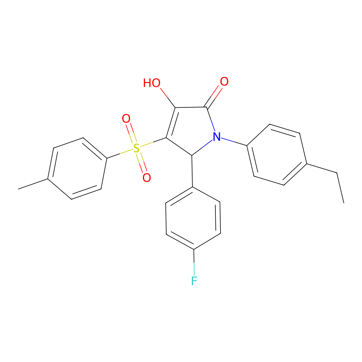 1-(4-ethylphenyl)-5-(4-fluorophenyl)-3-hydroxy-4-tosyl-1H-pyrrol-2(5H)-one molecular structure, CAS 1358744-03-2