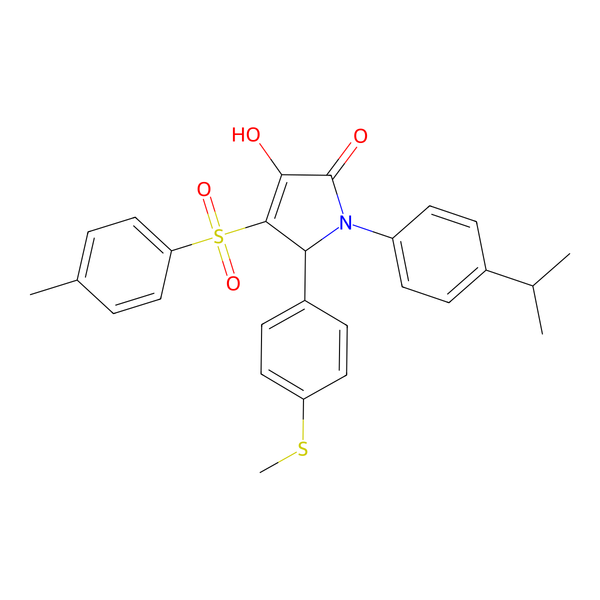 3-hydroxy-1-(4-isopropylphenyl)-5-(4-(methylthio)phenyl)-4-tosyl-1H-pyrrol-2(5H)-one molecular structure, CAS 1358744-11-2