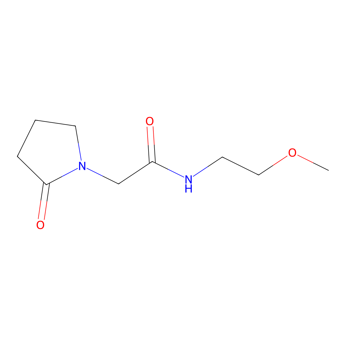 N-(2-methoxyethyl)-2-(2-oxopyrrolidin-1-yl)acetamide molecular structure, CAS 1358744-58-7