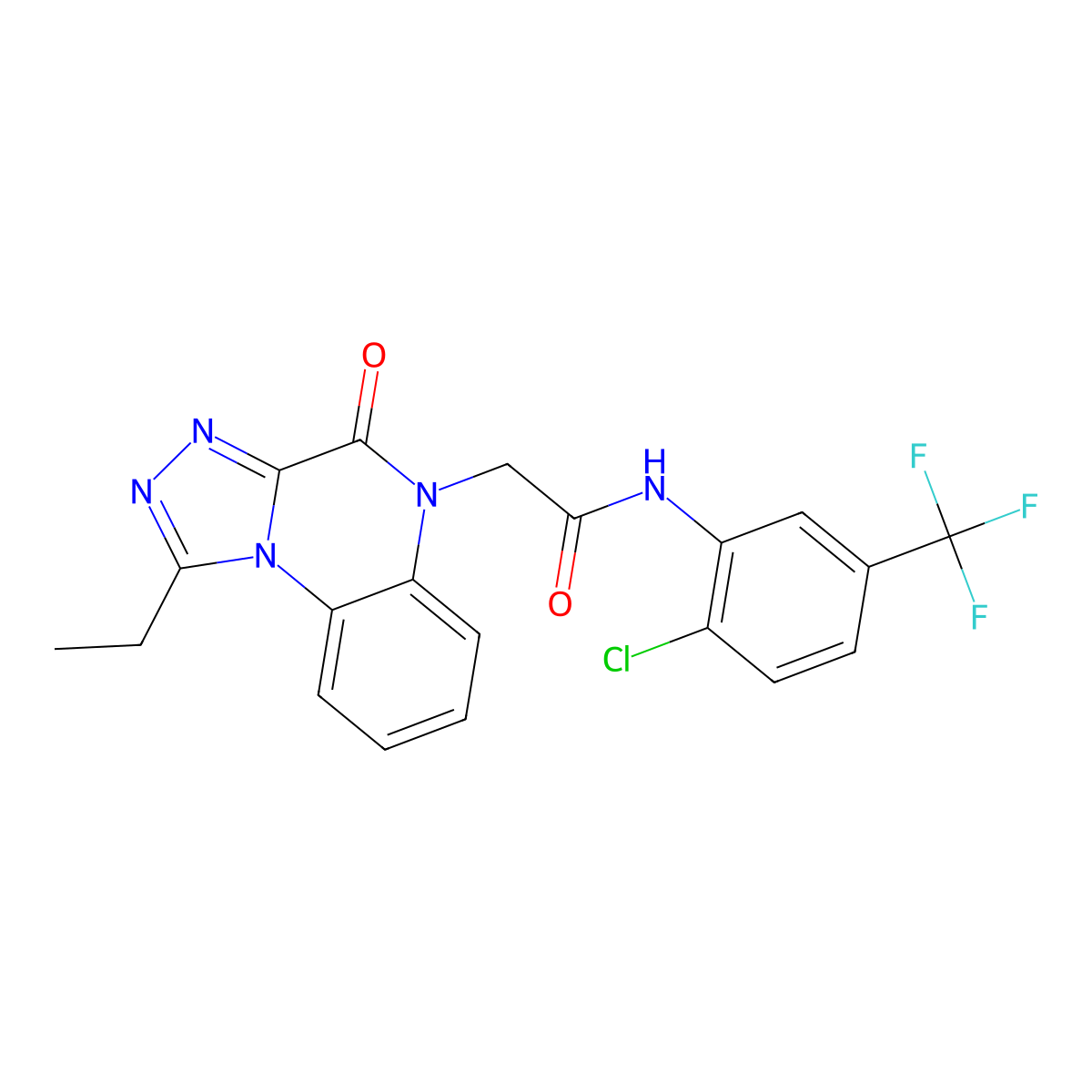 N-(2-chloro-5-(trifluoromethyl)phenyl)-2-(1-ethyl-4-oxo-[1,2,4]triazolo[4,3-a]quinoxalin-5(4H)-yl)acetamide molecular structure, CAS 1358745-07-9