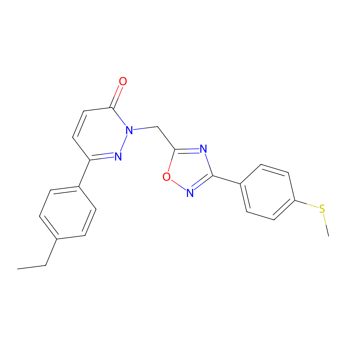 6-(4-ethylphenyl)-2-((3-(4-(methylthio)phenyl)-1,2,4-oxadiazol-5-yl)methyl)pyridazin-3(2H)-one molecular structure, CAS 1358745-25-1