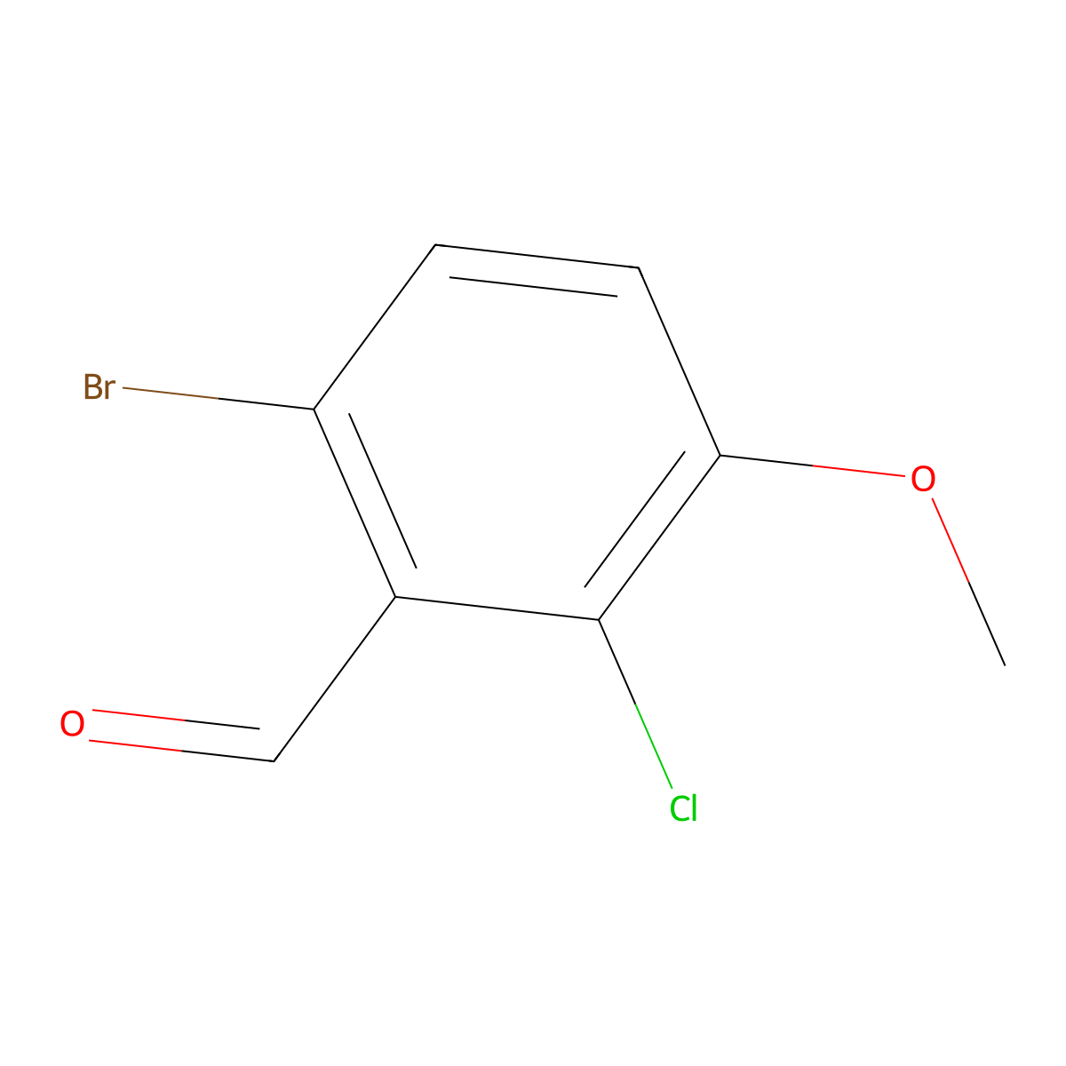 6-Bromo-2-chloro-3-methoxybenzaldehyde molecular structure, CAS 1358745-47-7