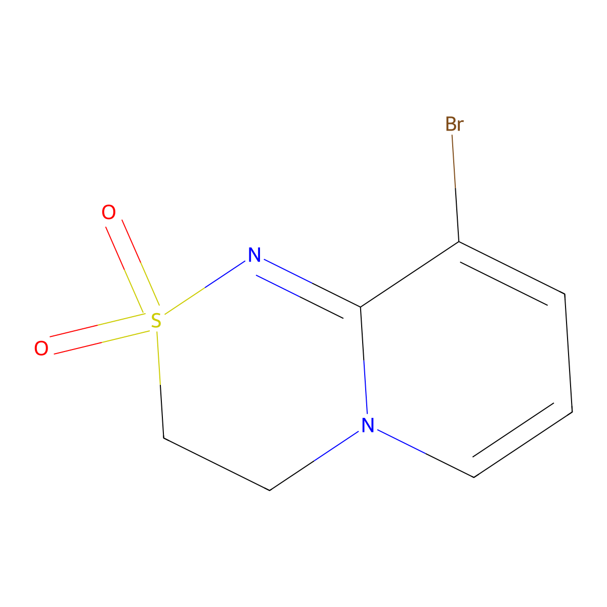 9-Bromo-3,4-dihydropyrido[2,1-c][1,2,4]thiadiazine 2,2-dioxide molecular structure, CAS 1358754-11-6