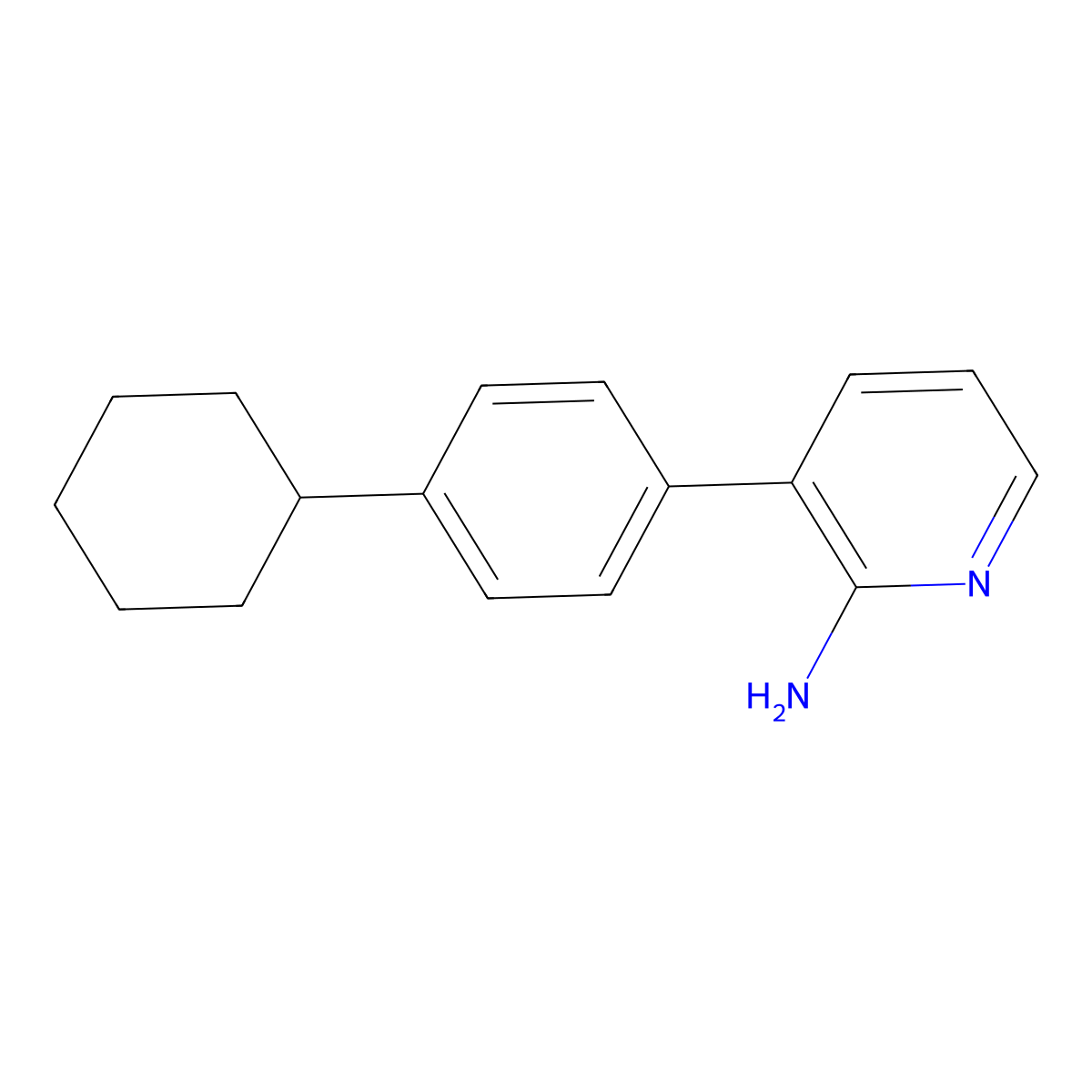 3-(4-Cyclohexylphenyl)pyridin-2-amine molecular structure, CAS 1358754-19-4