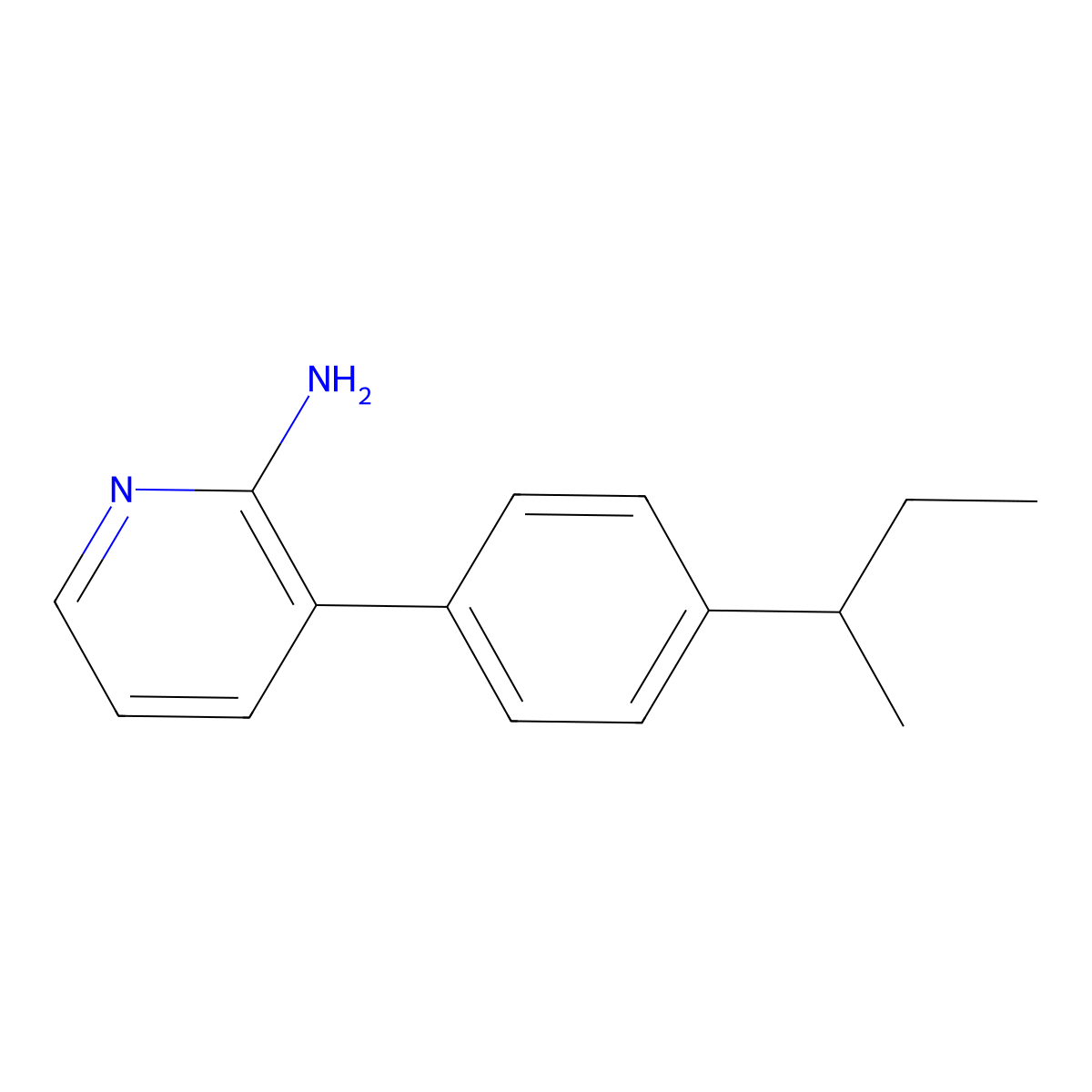 3-[4-(1-Methylpropyl)phenyl]pyridin-2-amine molecular structure, CAS 1358754-21-8