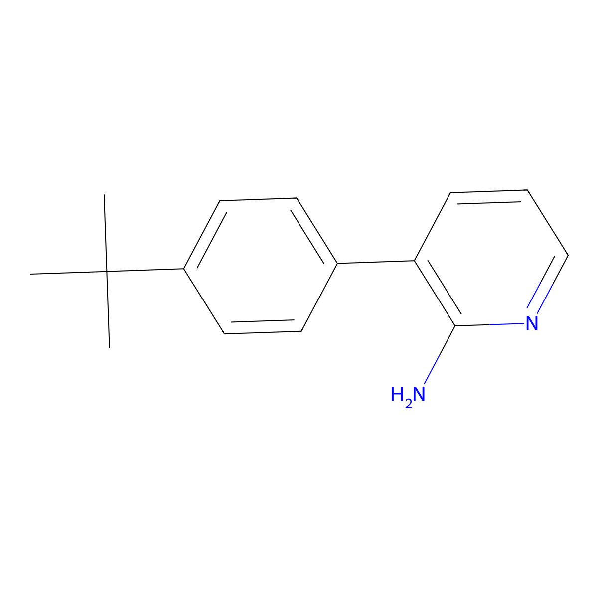3-(4-Tert-butylphenyl)pyridin-2-amine molecular structure, CAS 1358754-22-9
