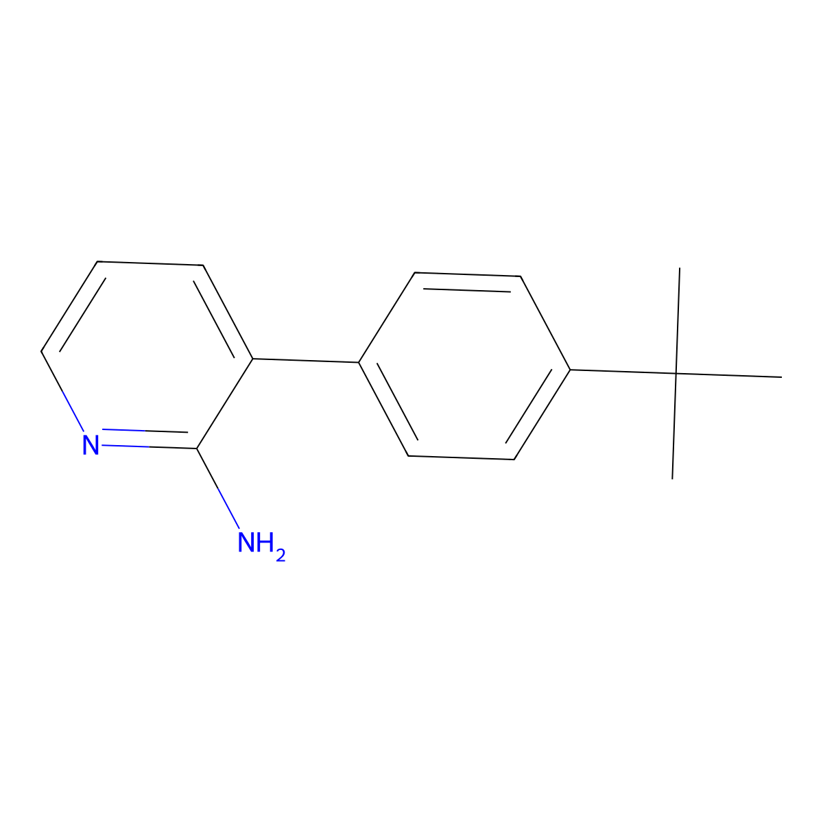 3-(4-Tert-butylphenyl)pyridin-2-amine molecular structure, CAS 1358754-22-9