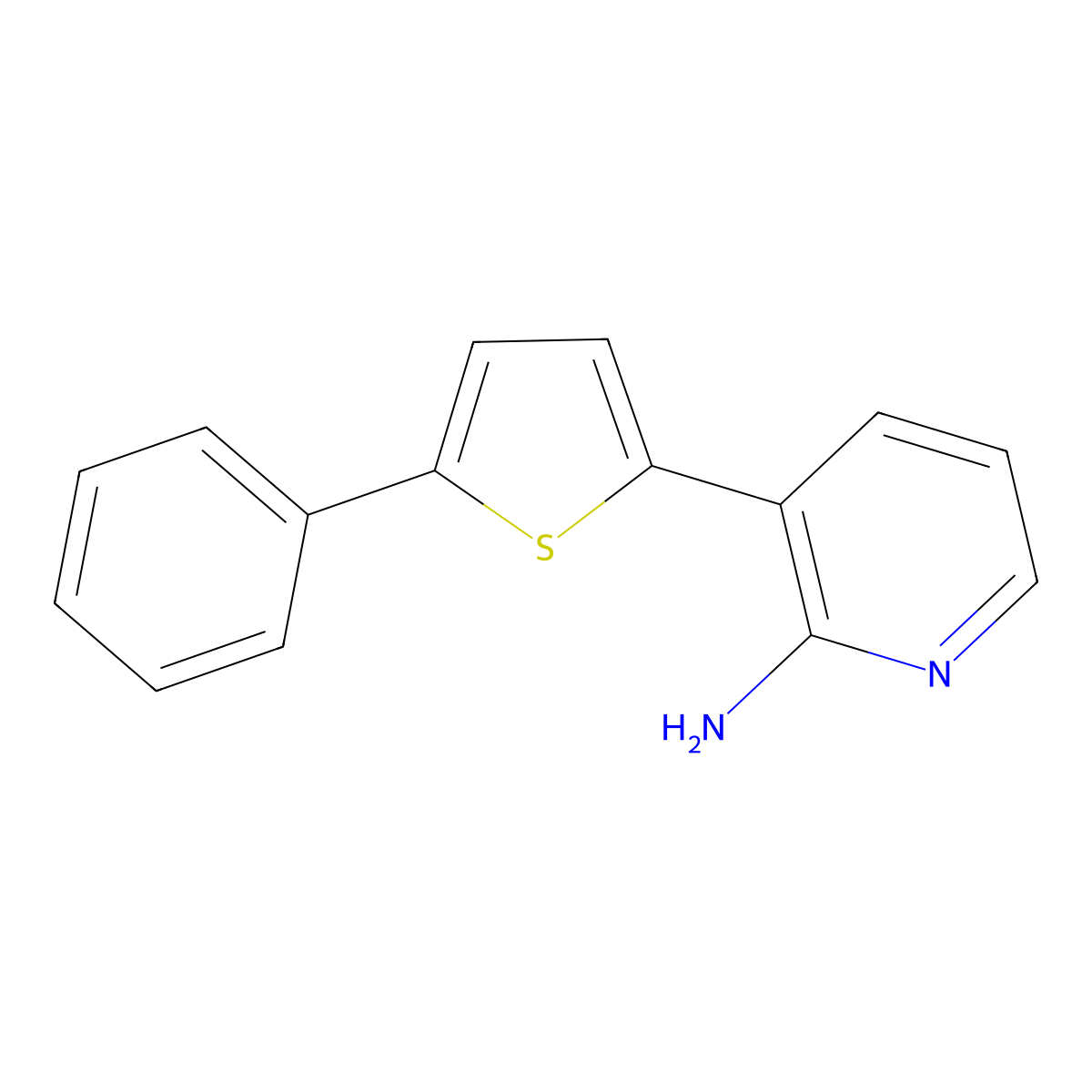 3-(5-Phenylthiophen-2-yl)pyridin-2-amine molecular structure, CAS 1358754-25-2
