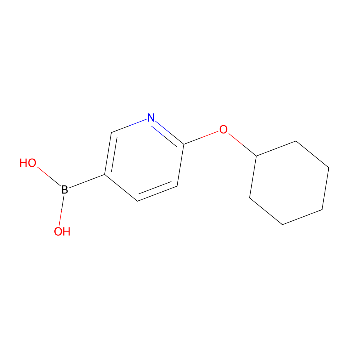 B-[6-(cyclohexyloxy)-3-pyridinyl]Boronic acid molecular structure, CAS 1358754-47-8