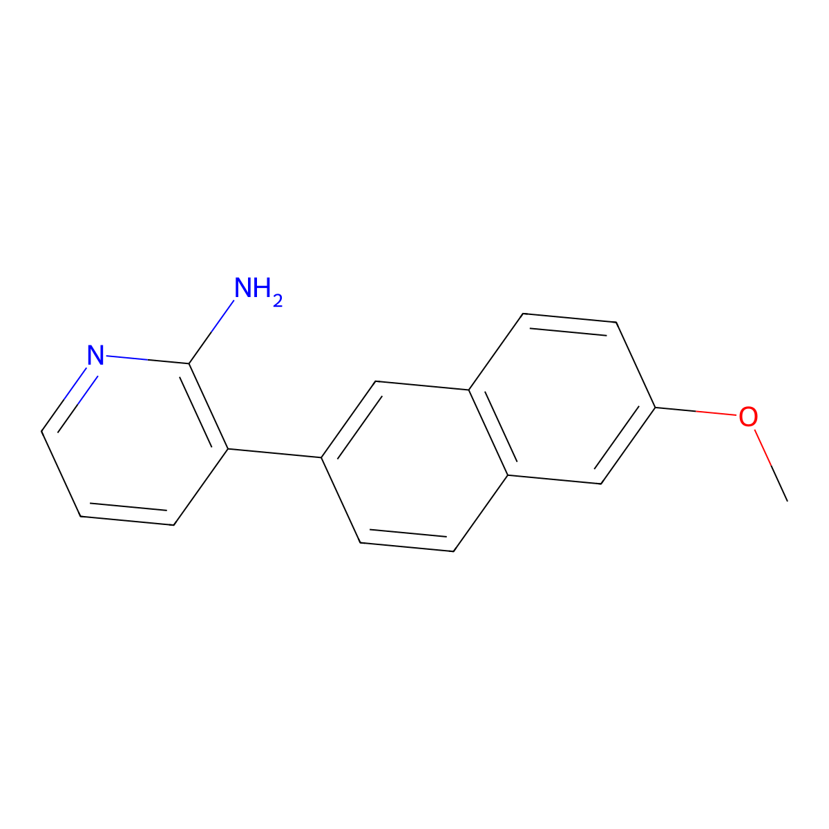 3-(6-Methoxynaphthalen-2-yl)pyridin-2-amine molecular structure, CAS 1358754-61-6