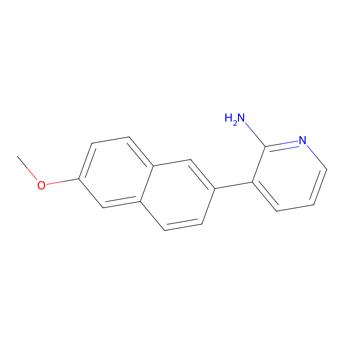 3-(6-Methoxynaphthalen-2-yl)pyridin-2-amine molecular structure, CAS 1358754-61-6