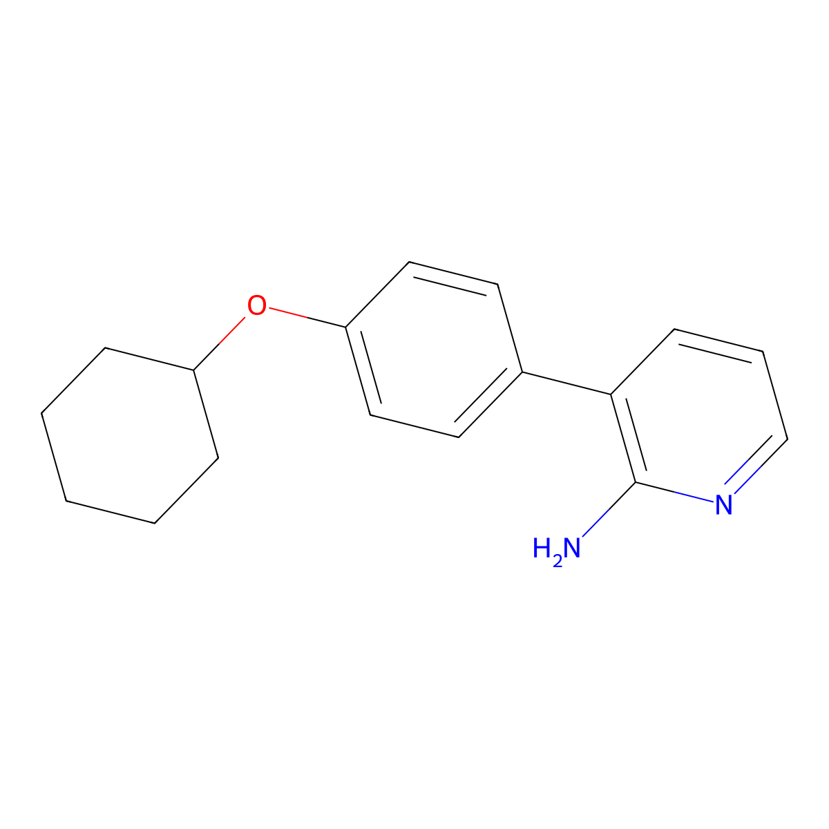3-(4-(Cyclohexyloxy)phenyl)pyridin-2-amine molecular structure, CAS 1358754-77-4