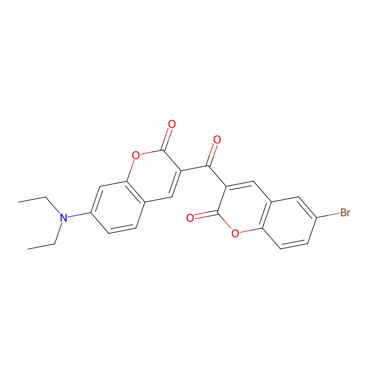7-Diethylamino-6'-bromo-3,3'-carbonylbiscoumarine molecular structure, CAS 1358756-00-9