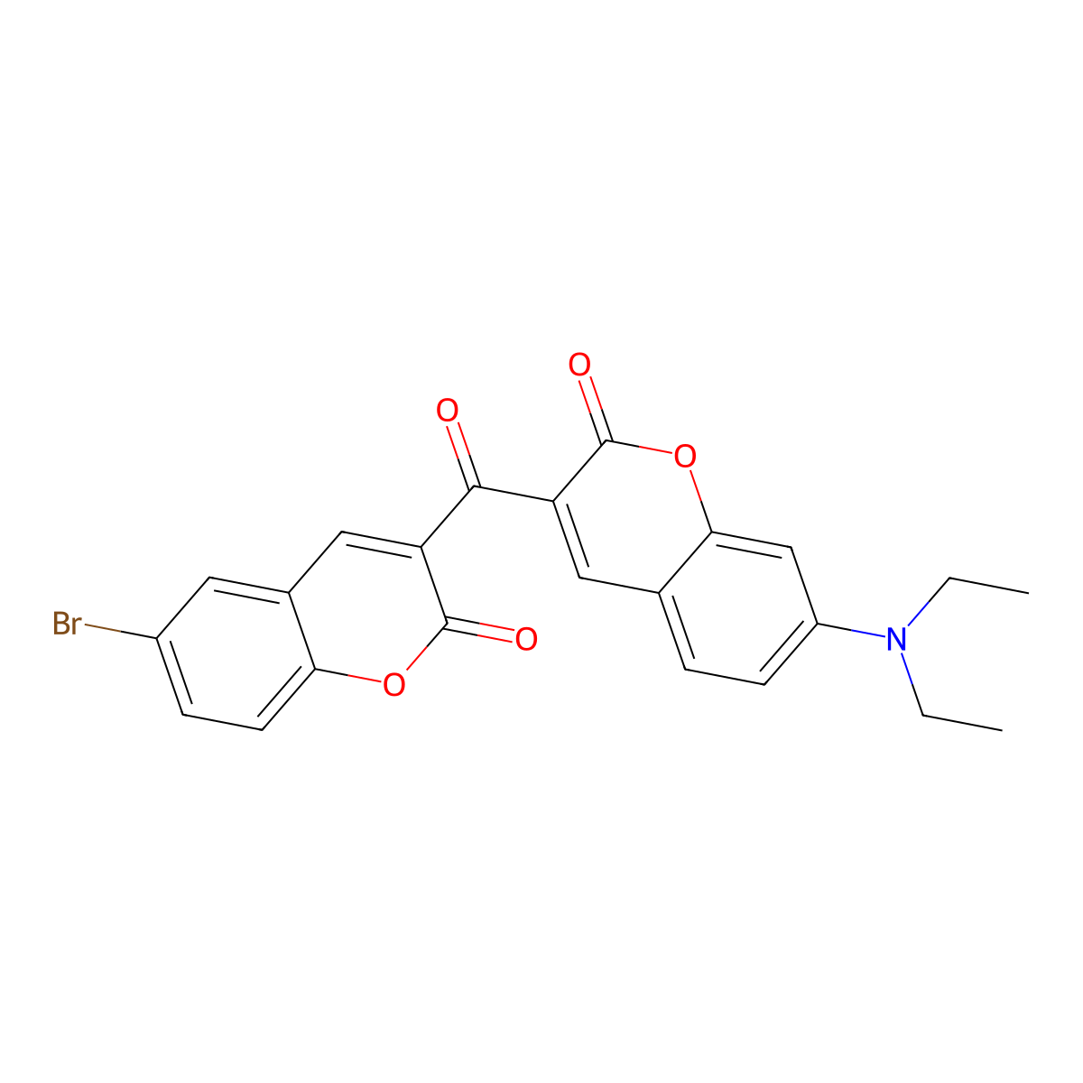 7-Diethylamino-6'-bromo-3,3'-carbonylbiscoumarine molecular structure, CAS 1358756-00-9