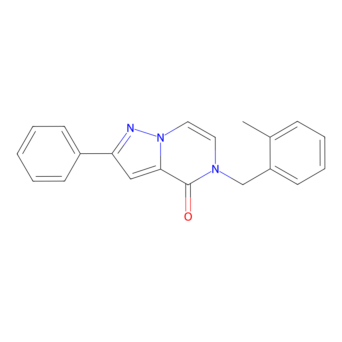 5-(2-methylbenzyl)-2-phenylpyrazolo[1,5-a]pyrazin-4(5H)-one molecular structure, CAS 1358758-38-9