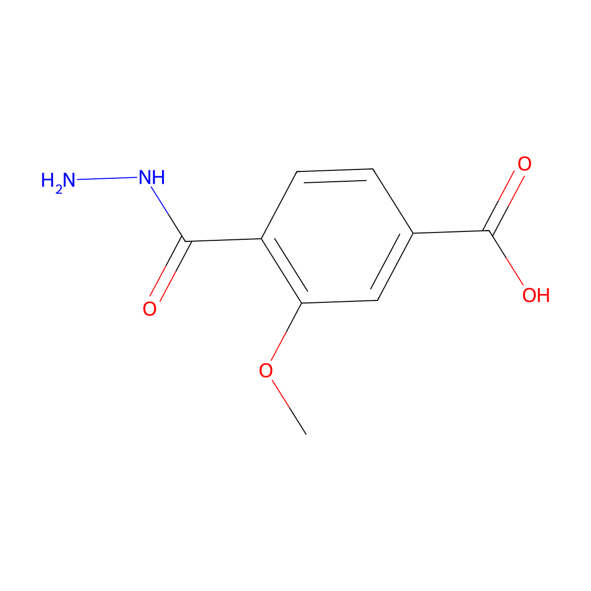 4-(Hydrazinecarbonyl)-3-methoxybenzoic acid molecular structure, CAS 1358771-94-4