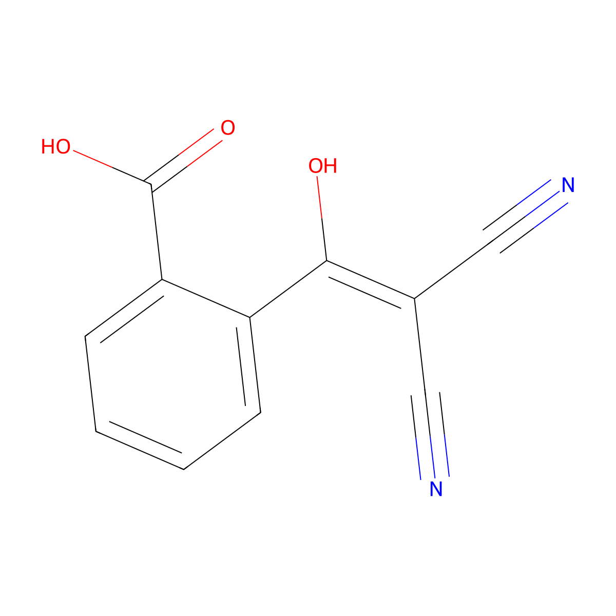 2-(2,2-Dicyano-1-hydroxyeth-1-en-1-yl)benzoic acid molecular structure, CAS 135878-66-9