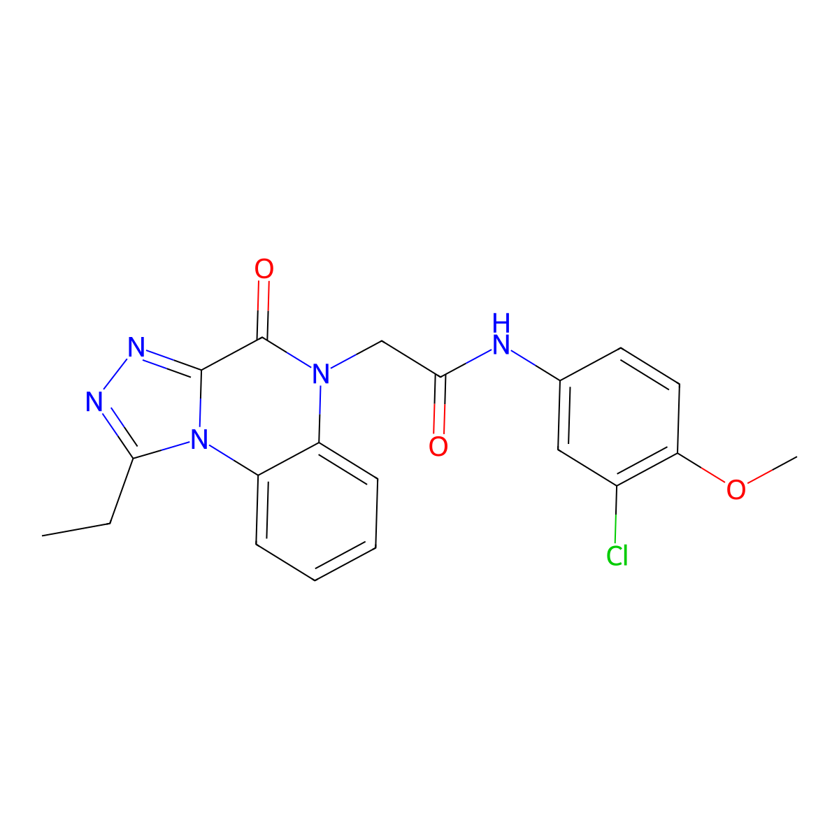 N-(3-chloro-4-methoxyphenyl)-2-(1-ethyl-4-oxo[1,2,4]triazolo[4,3-a]quinoxalin-5(4H)-yl)acetamide molecular structure, CAS 1358780-33-2