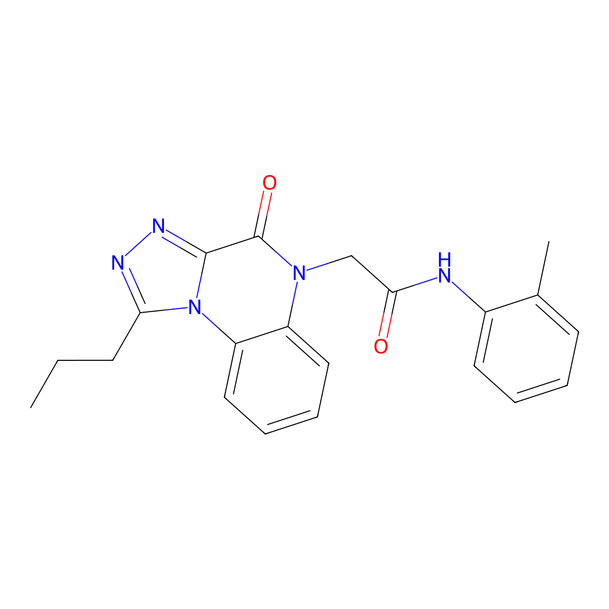 2-(4-oxo-1-propyl-[1,2,4]triazolo[4,3-a]quinoxalin-5(4H)-yl)-N-(o-tolyl)acetamide molecular structure, CAS 1358780-46-7