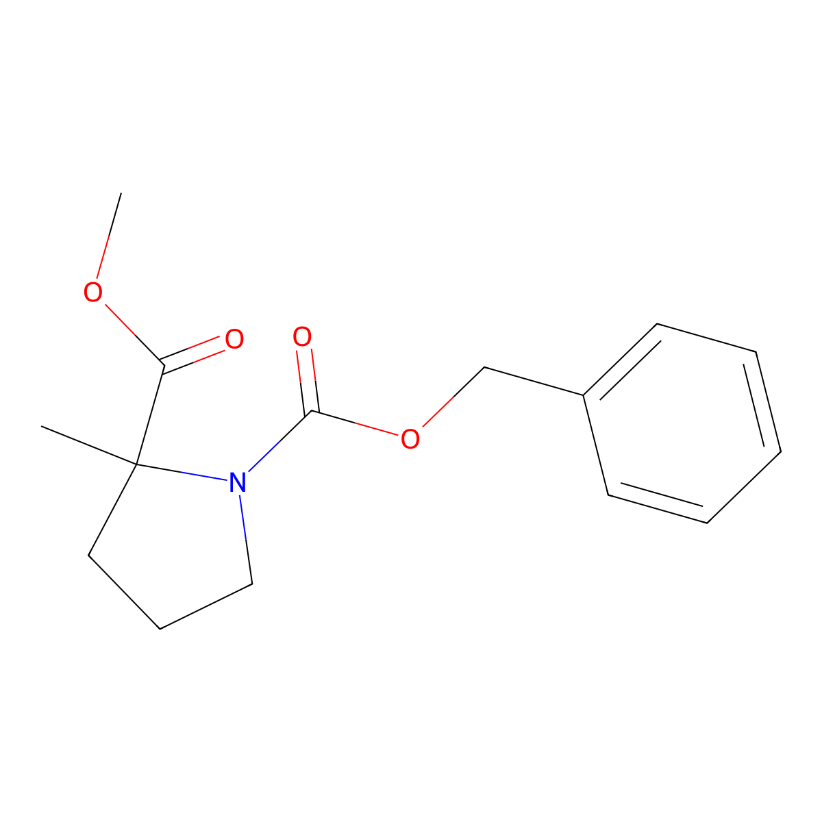 1-Benzyl 2-methyl (2R)-2-methylpyrrolidine-1,2-dicarboxylate molecular structure, CAS 1358782-60-1