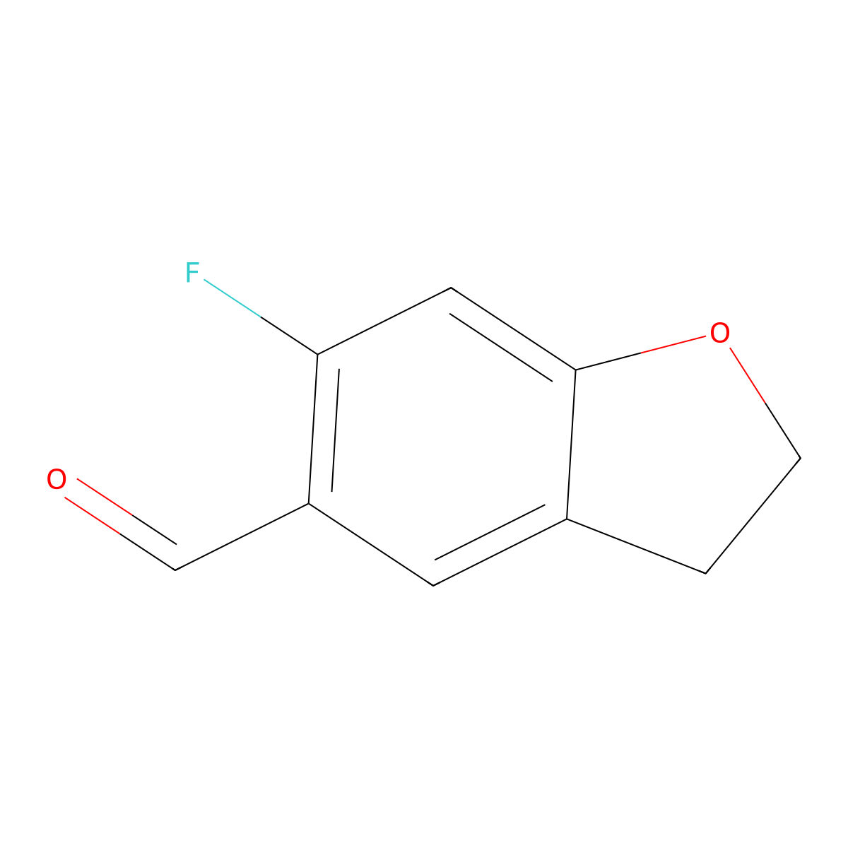 6-Fluoro-2,3-dihydro-1-benzofuran-5-carbaldehyde molecular structure, CAS 1358783-45-5