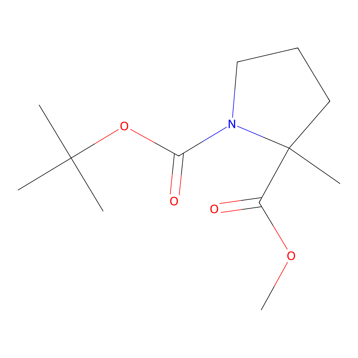 N-Boc-2-methyl-D-proline methyl ester molecular structure, CAS 1358783-73-9