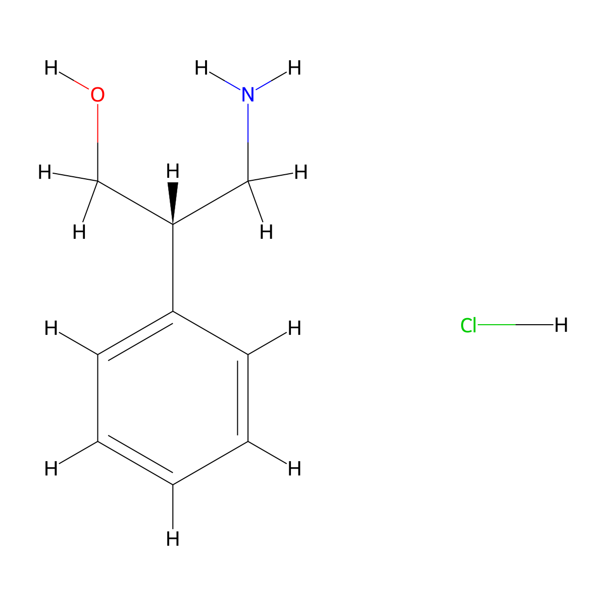 (R)-3-Amino-2-phenyl-propan-1-ol, hydrochloride molecular structure, CAS 135879-92-4