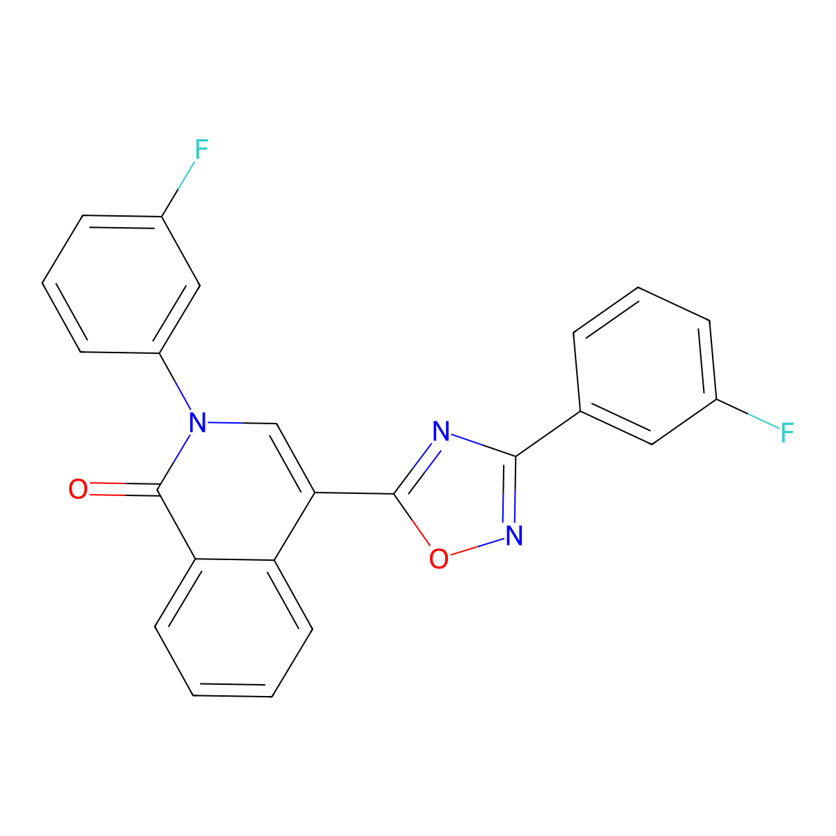 2-(3-fluorophenyl)-4-[3-(3-fluorophenyl)-1,2,4-oxadiazol-5-yl]isoquinolin-1(2H)-one molecular structure, CAS 1358790-01-8