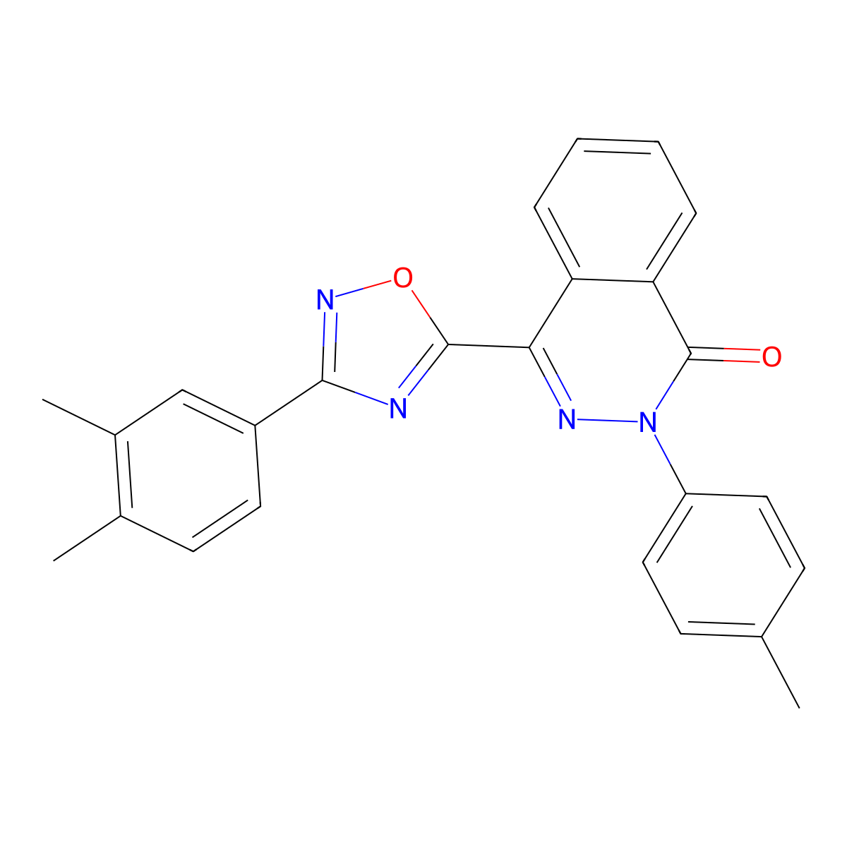 4-(3-(3,4-dimethylphenyl)-1,2,4-oxadiazol-5-yl)-2-(p-tolyl)phthalazin-1(2H)-one molecular structure, CAS 1358791-53-3