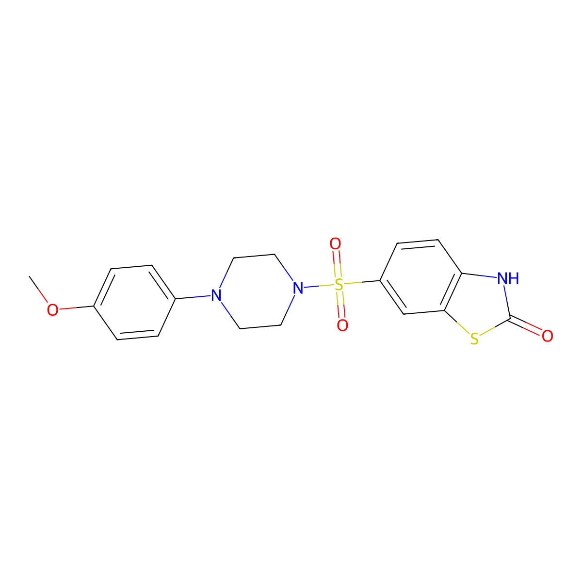 6-((4-(4-Methoxyphenyl)piperazin-1-yl)sulfonyl)benzo[d]thiazol-2(3H)-one molecular structure, CAS 1358792-54-7
