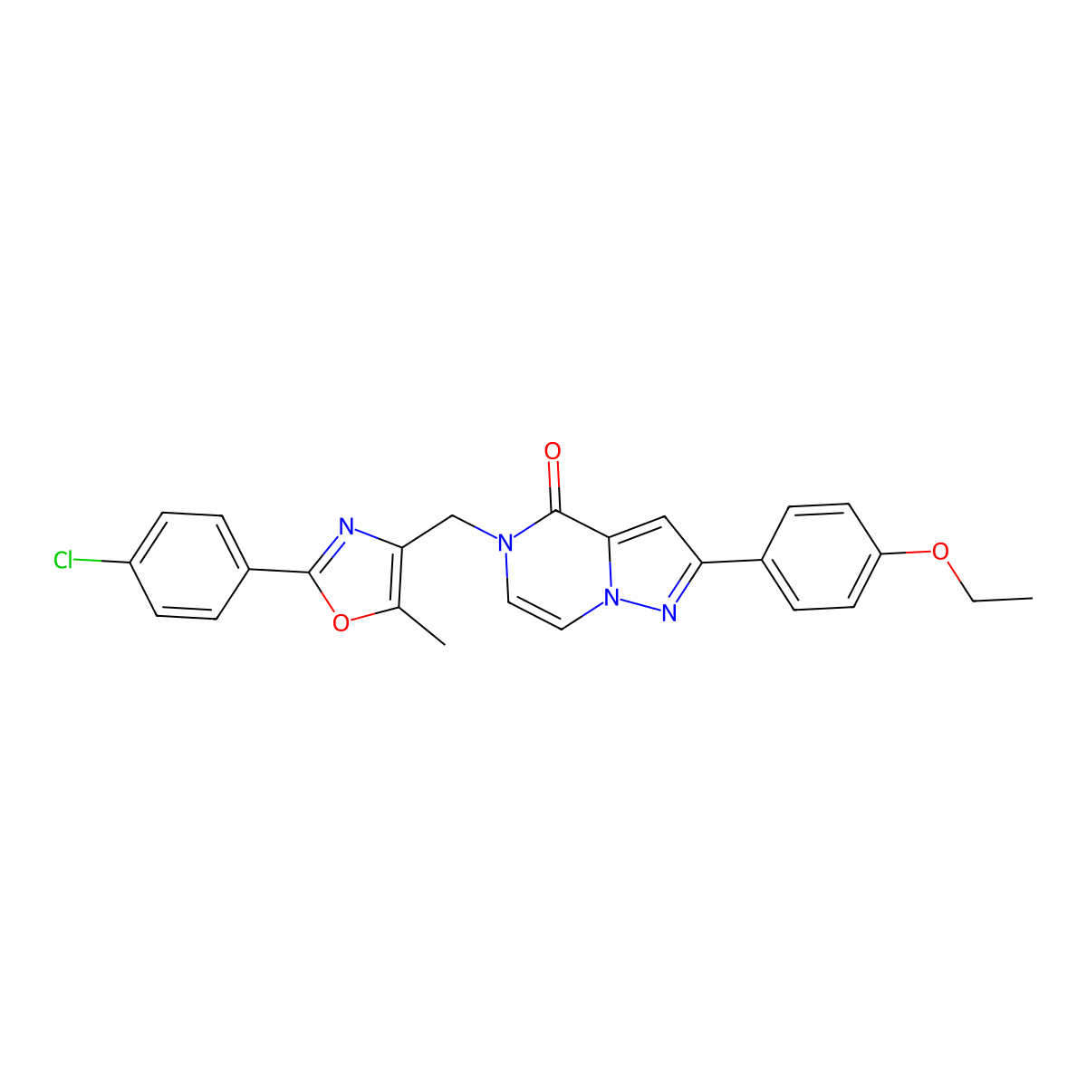 5-((2-(4-chlorophenyl)-5-methyloxazol-4-yl)methyl)-2-(4-ethoxyphenyl)pyrazolo[1,5-a]pyrazin-4(5H)-one molecular structure, CAS 1358793-65-3