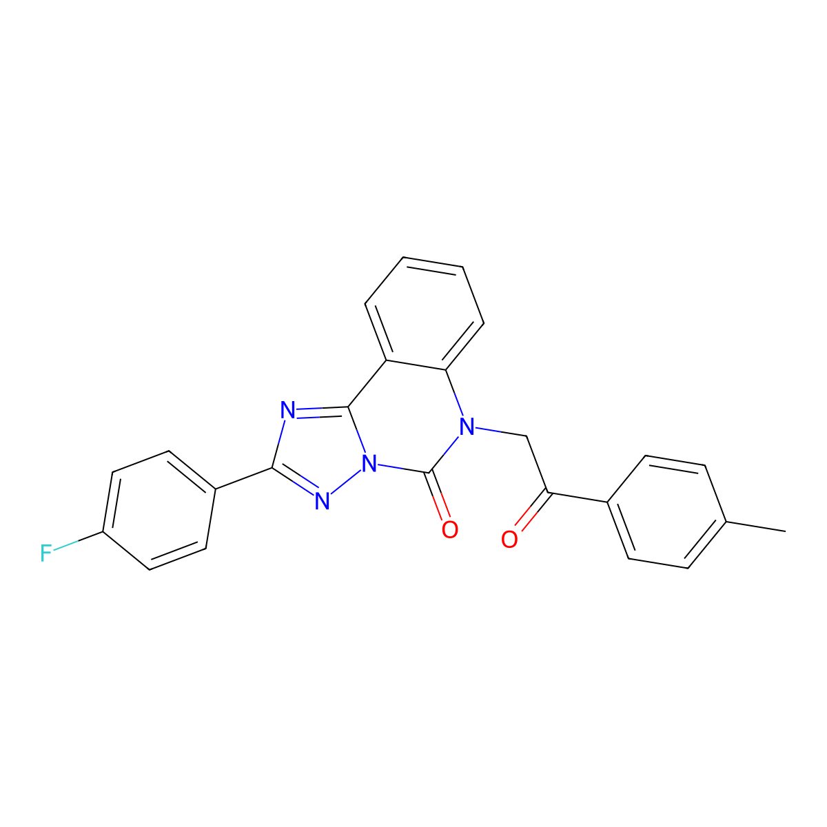 2-(4-fluorophenyl)-6-[2-(4-methylphenyl)-2-oxoethyl]-5H,6H-[1,2,4]triazolo[1,5-c]quinazolin-5-one molecular structure, CAS 1358797-01-9