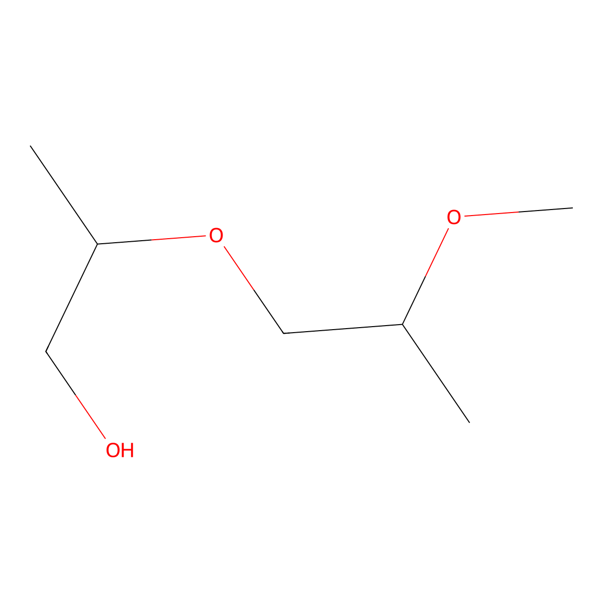 Dipropyleneglycol monomethyl ether molecular structure, CAS 13588-28-8