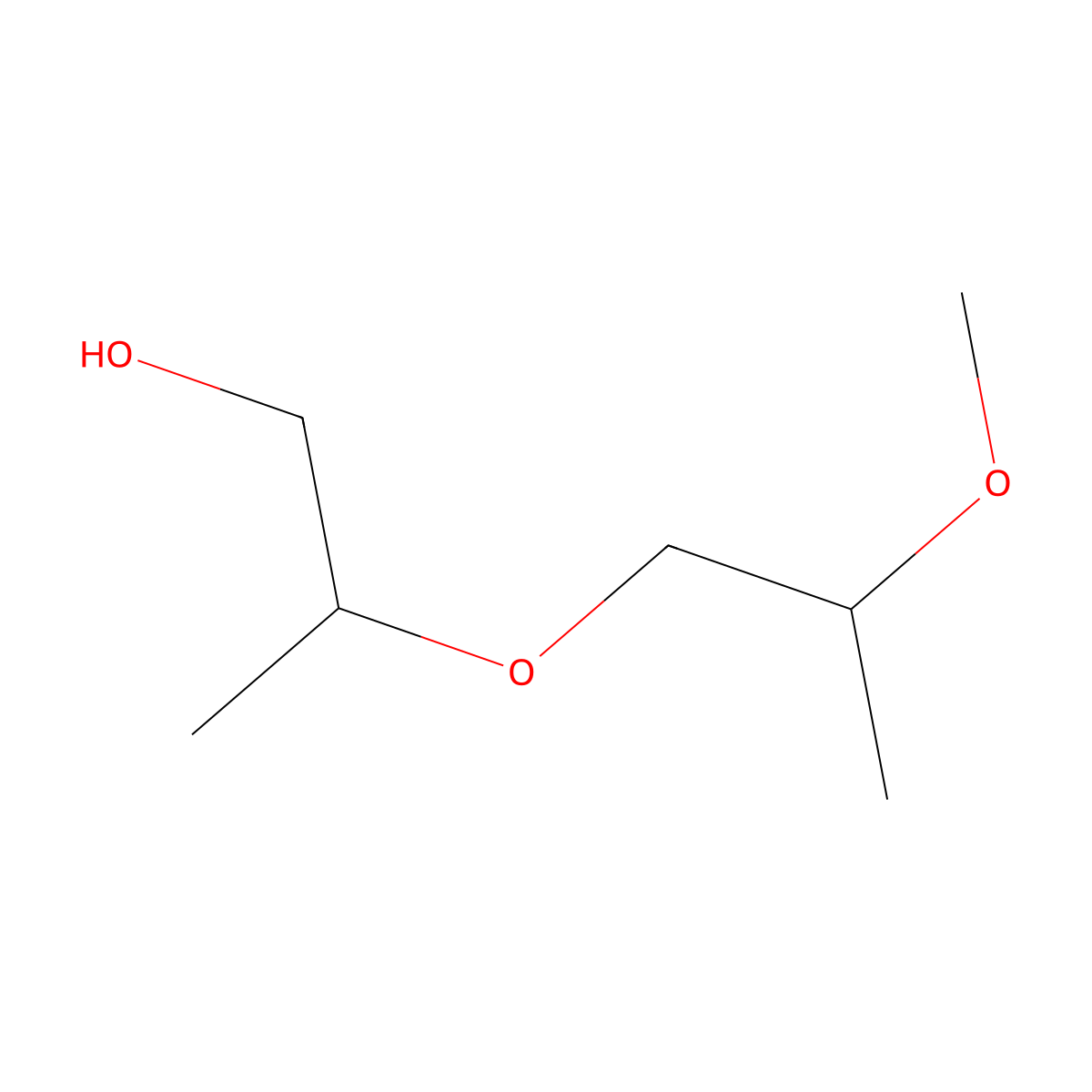 Dipropyleneglycol monomethyl ether molecular structure, CAS 13588-28-8