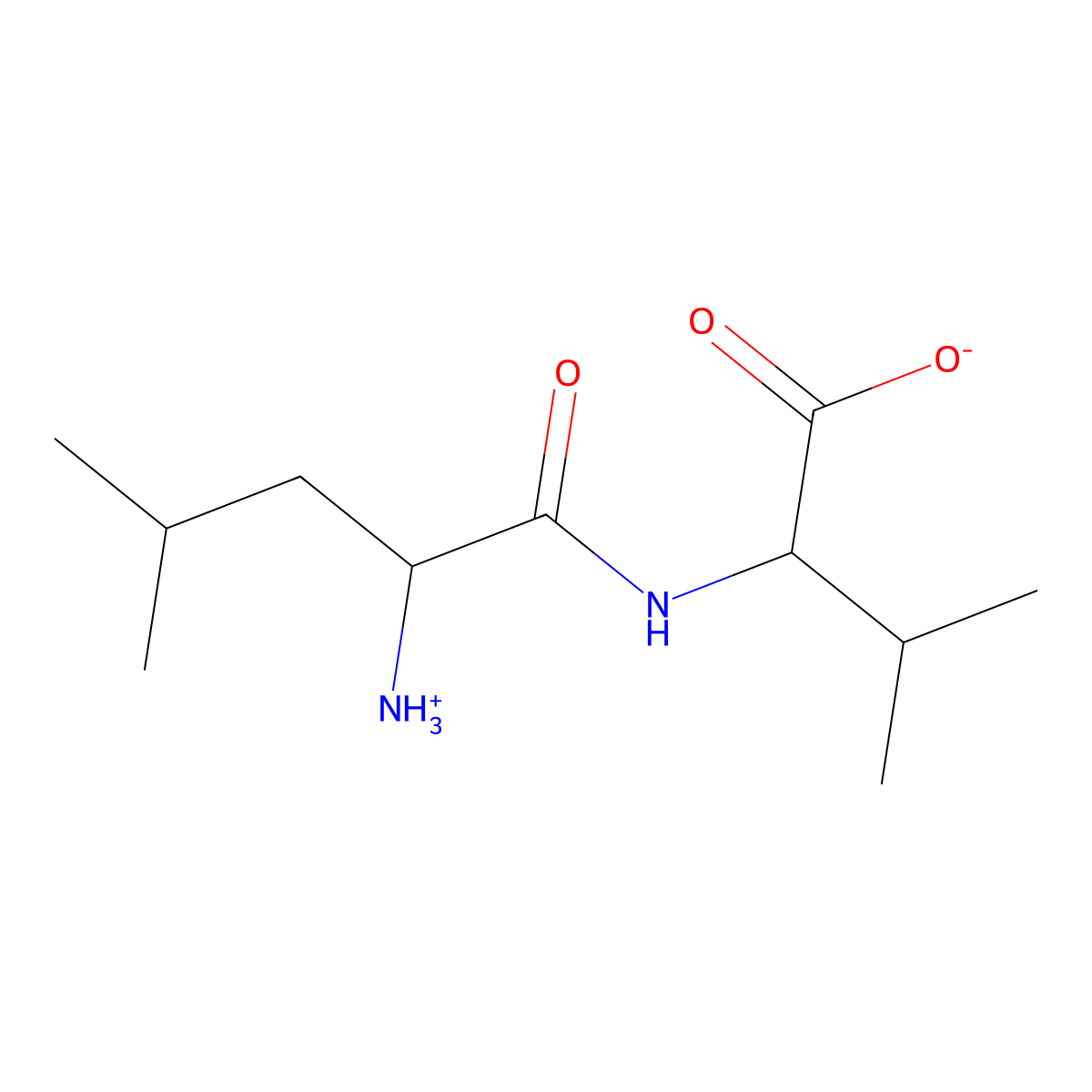 (2S)-2-[[(2S)-2-azaniumyl-4-methylpentanoyl]amino]-3-methylbutanoate molecular structure, CAS 13588-95-9